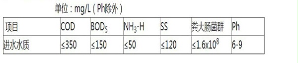 参考污水进水指标
